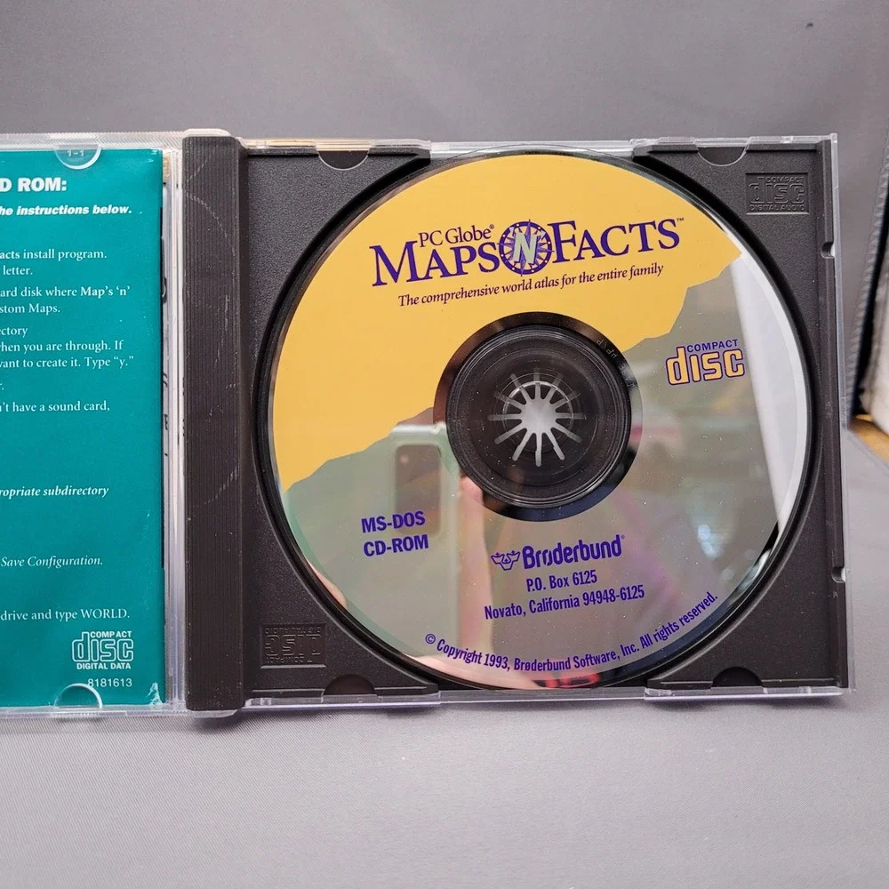PC Globe Maps 'N' Facts by Broderbund (CD-ROM, 1993)